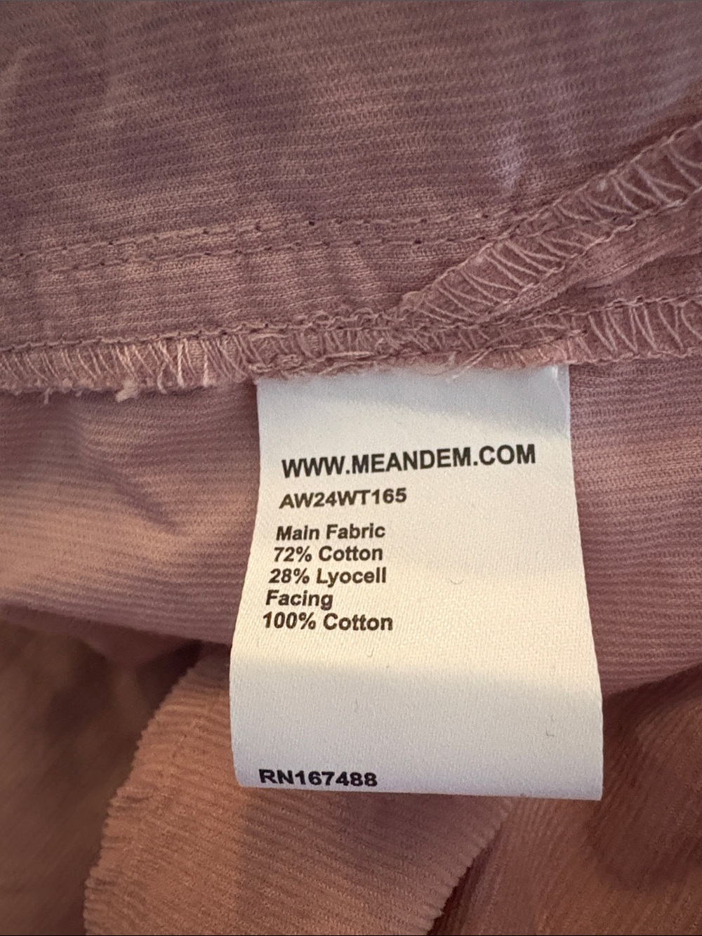 ME+EM Micro Cord Super Soft Pink Ruffle-Neck Button-Front Shirt - Picture 6 of 11